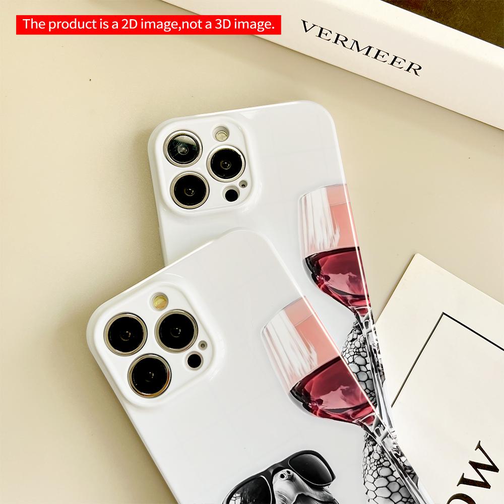Sunglasses Turtle with Wine Glass Art Phone Case All inclusive film hard phone case, compatible with iPhone 18 Pro Max 17 16 15 14 13 12 11