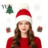 Stylish Pom Hat for Girls Women Christmas Elf Hat, Cozy Winter Knit with Comfortable Daily Pom, Stretchy Warm Skull Cap Outdoor Cold Weather Knitted