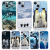 Чехол для телефона iPhone 16 15 14 13 12 11 Pro Max XS X XR 7 8 Plus мягкий Ударопрочный ТПУ Прозрачная крышка пингвин арктический