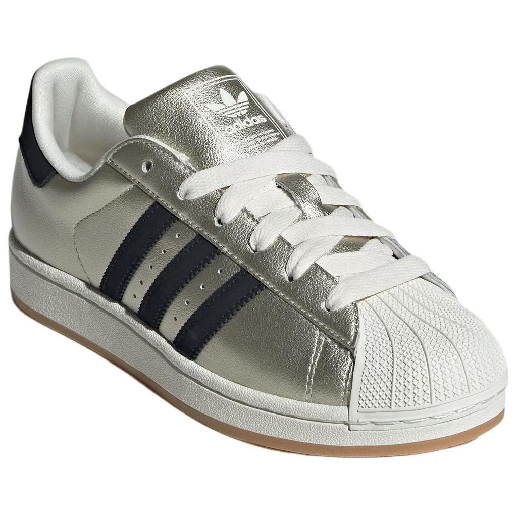 adidas Оригинальные Superstar 2 Кожа Классические Удобные Прочные Низкие Скейтбордические Кроссовки Женские Кроссовки Коричневые Черные HQ2691