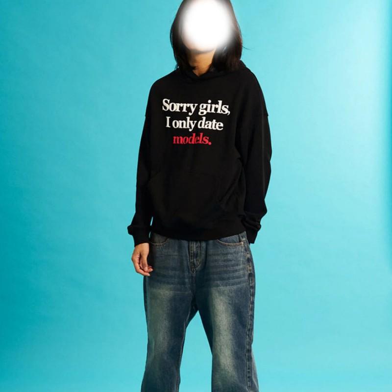 Womens Oversized Hooded Sweatshirt With Letter Print Pocket Long Sleeve Casual Streetwear