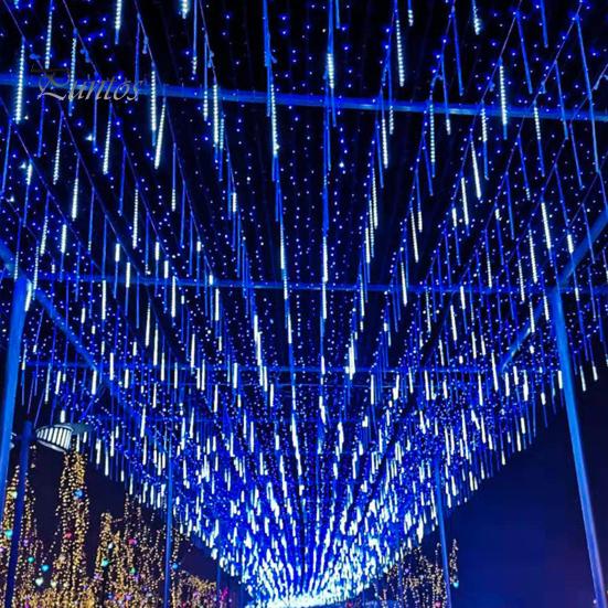 8 шт/16 шт/24 шт Метеоритный дождь Дождевые огни Высокая яркость Энергосберегающие водонепроницаемые уличные сосульки Рождественские огни Украшения для вечеринок