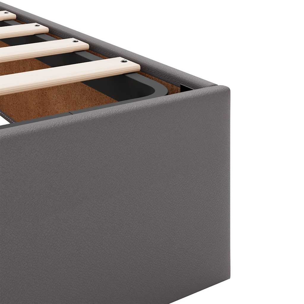 Ottoman Bed without Mattress Grey 140x200 cm Faux Leather