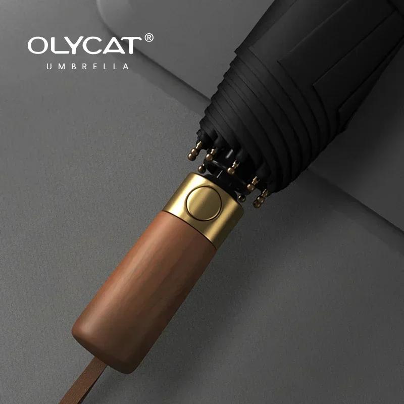OLYCAT Ww-Зонт Роскошный, Полностью Автоматический Зонт от Дождя Ветрозащитный Прочный, Большой Складной Зонт для Гольфа Бренд Мужской, 10 Спиц