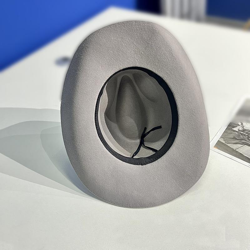 Hot-selling warped edge pure wool felt hat fashionable old wind sheep felt hat