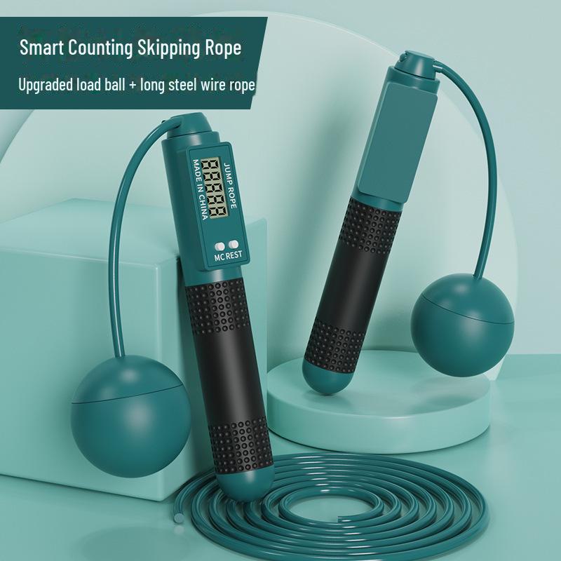 Умная беспроводная скакалка для фитнеса в помещении — для взрослых и студентов, двойное использование, с большим мячом