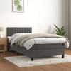 3141396 vidaXL Bed Base and Mattress Dark Grey 90x190 Cm Velvet
