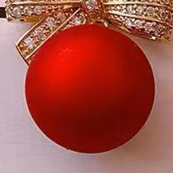 1 пара женских сережек со стразами и бантом из красного искусственного жемчуга, серьги-гвоздики на Новый год, серьги-гвоздики для выпускного вечера, свиданий, вечеринок, подарок на Новый год