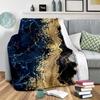Schwarz Gold Marmor Abstrakte Fashion Blanket-Lightweight Flannel Throw for bed,Digital Printed Blanket with Soft Flannel Fabric