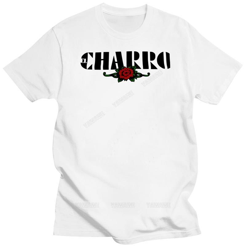 Мужская летняя футболка смешной принт короткий рукав El Charro Футболка Белый (XXL) НОВЫЙ Стиль Винтаж Сделано в Италии (улица) мужские верхние футболки