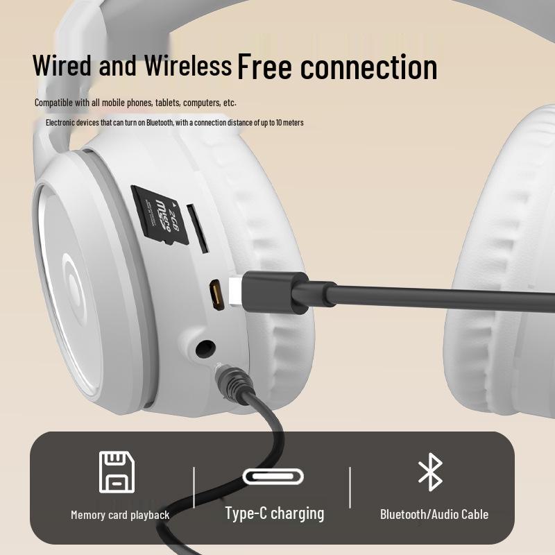 Модные полноразмерные Bluetooth-наушники с мощным басом для спорта и киберспорта