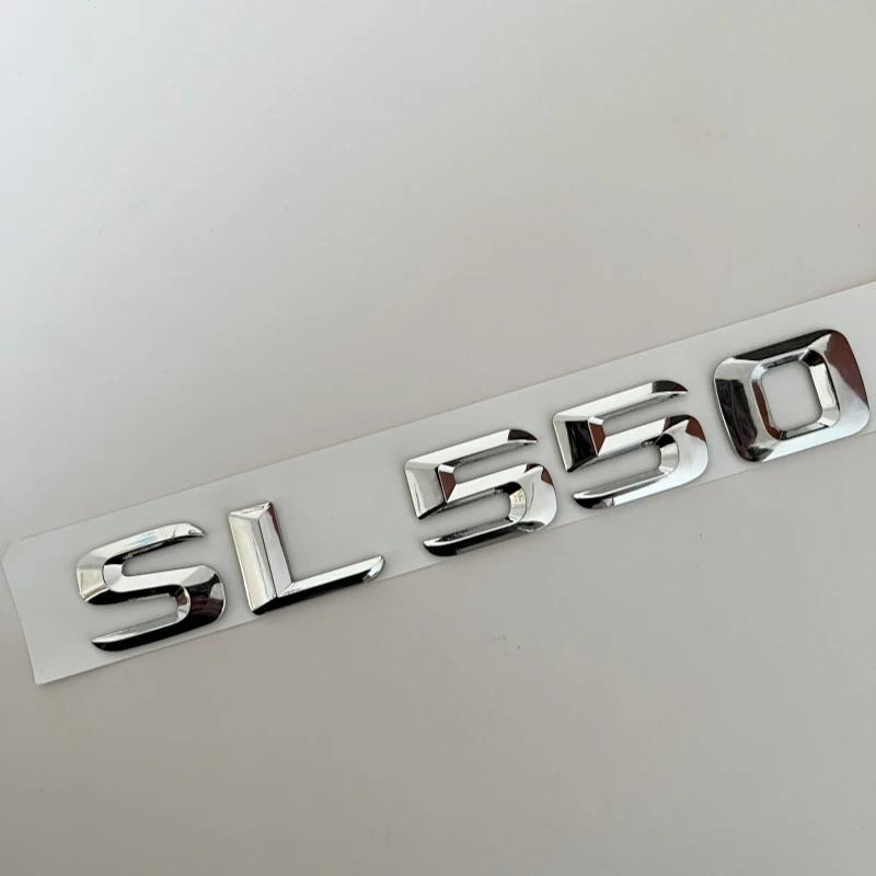 2015 Lambang ABS Atas SL400 SL500 SL550 Huruf Krom Tajam untuk Mercedes Benz R129 R230 R231 Stiker Logo Papan Nama Bagasi Mobil ZF4
