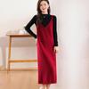 Женское кашемировое платье Qinghe кашемир 30% кашемир 70% шерсть осенне-зимняя кашемировая юбка мягкая и теплая