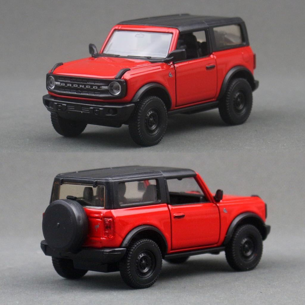1/36 Ford Bronco 2023 SUV Toy Car For Children Welly Diecast Vehicle Miniature Pull Back Free Wheels Collection Gift For Boys