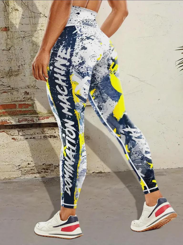 "Women's High-Waist Printed Yoga Pants for Fitness"