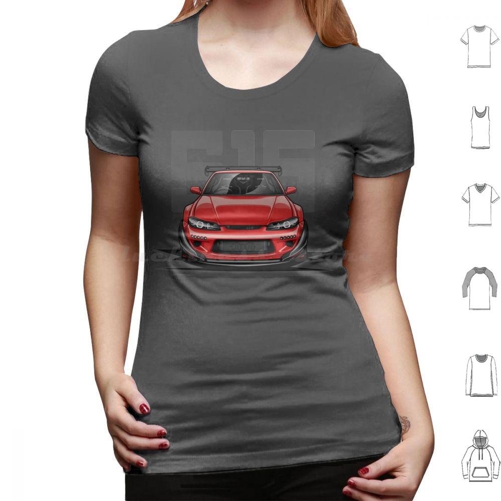 Silvia S15 Front Candy Red T Shirt 6xl Cotton Cool Tee Car Automotive Racing Vehicle Race Cool Sports Supercar Fitment Man