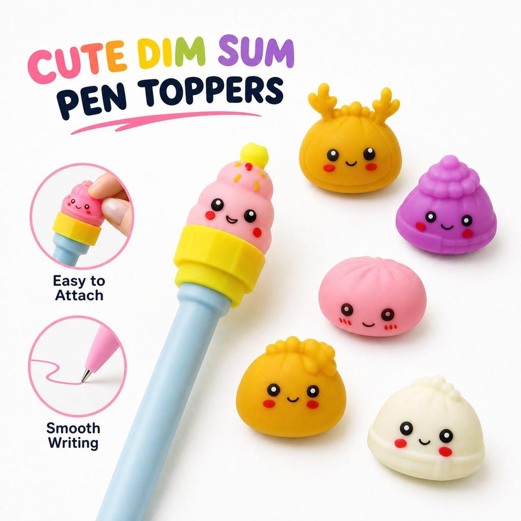 Rotating Pen Creative Toy Set with Christmas Bun Design, Gift Prop Combo