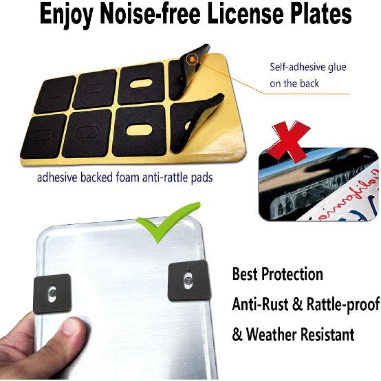 2 Pack License Plate Covers- Clear Flat License Plate Cover, Novelty Unbreakable Car Tag Frame Protector For Vehicles/Trucks, With Screws, Black