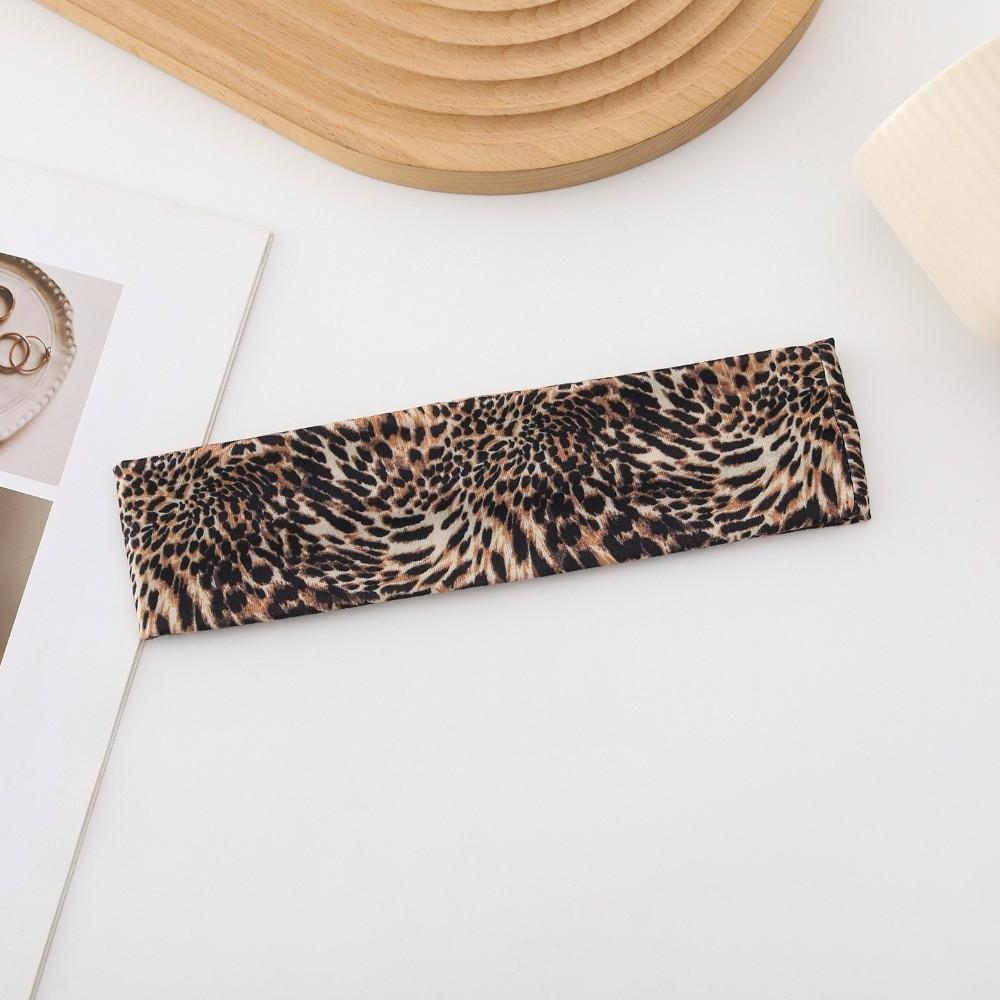 High Elasticity Leopard Print Headband Sweat Absorbing Wide Brim Headband New Yoga Headband Sports