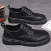 Fashion British Style Men Leather Shoes Black Business Office Shoes Lace Up Oxford Shoes High Quality Casual Leather Shoe Dress Footwear