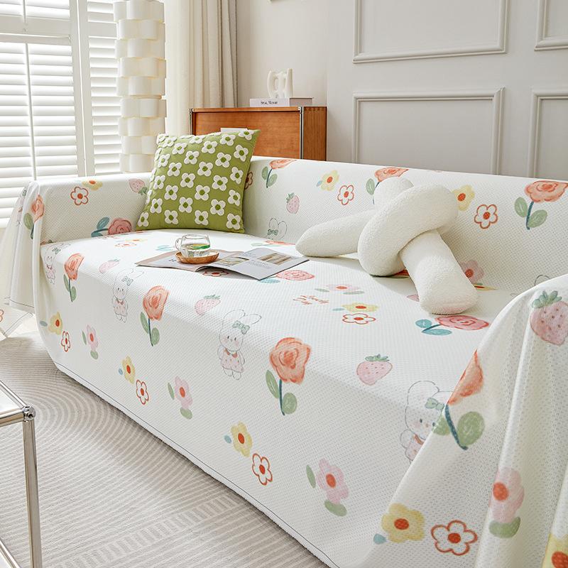 Ледяной шелк, чехол для дивана, лето, лето, милый мультфильм, полотенце для дивана, универсальный универсальный кожаный чехол для дивана, полное покрывало, одеяло