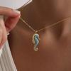 Sea Creature Jewelry Stylish Necklace Stainless Steel Blue 3.2 Cm 1 Pc