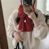 Хик Вязаный снуд для женщин 160x20см Теплая зимняя грелка для шеи Однотонный кашемироподобный флисовый шарф