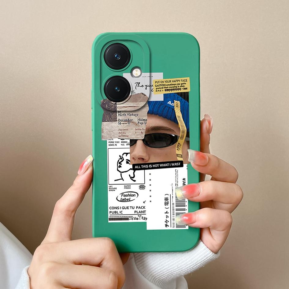 Чехол для телефона для Vivo X90 Pro V29 Lite Y36 Y27 Y17S Y78 + Высококачественная модная крутая защитная пленка для экрана для девочек и мальчиков, бампер, силиконовый мягкий корпус для Vivo Capa