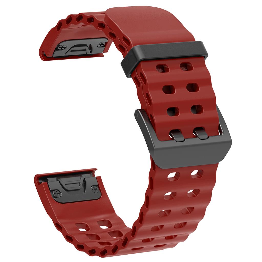 22mm Silicone Strap for Garmin Fenix 8 47mm/Fenix E 47mm/Quatix 7 Pro Multiple Holes Watchband