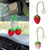 Милая клубника крючком подвесные аксессуары для автомобильного зеркала Эстетический подвесной светильник для салона автомобиля заднего вида ручной работы