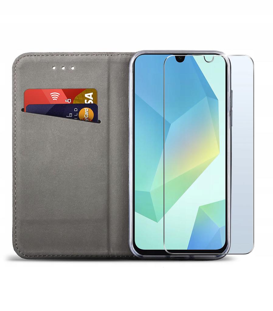 Case for SAMSUNG A16 / A16 5G SMART MAGNET CLOSING WITH FLAP NAVY BLUE + GLASS