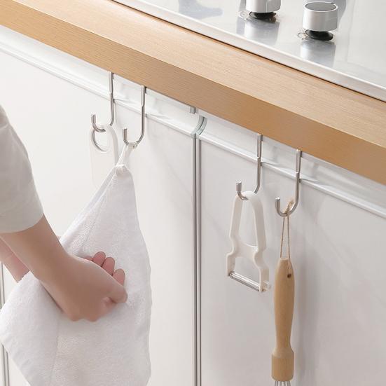 Наддверный крючок Сверхпрочный металлический двойной крючок для шкафа, кухонного шкафа, гардероба, ящика