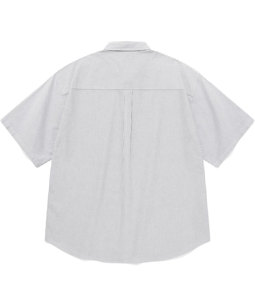 COVERNAT C Logo Oxford Stripe Half Shirt Grey