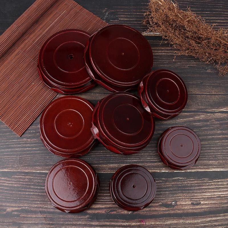 Настоящая твердая деревянная ваза с резьбой, основание для каменного Будды, цветочный горшок, деревянная ваза с резьбой