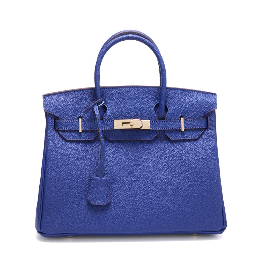 Женская сумка из кожи коровы Togo с мелким зерном, с золотой пряжкой и платиновым носком