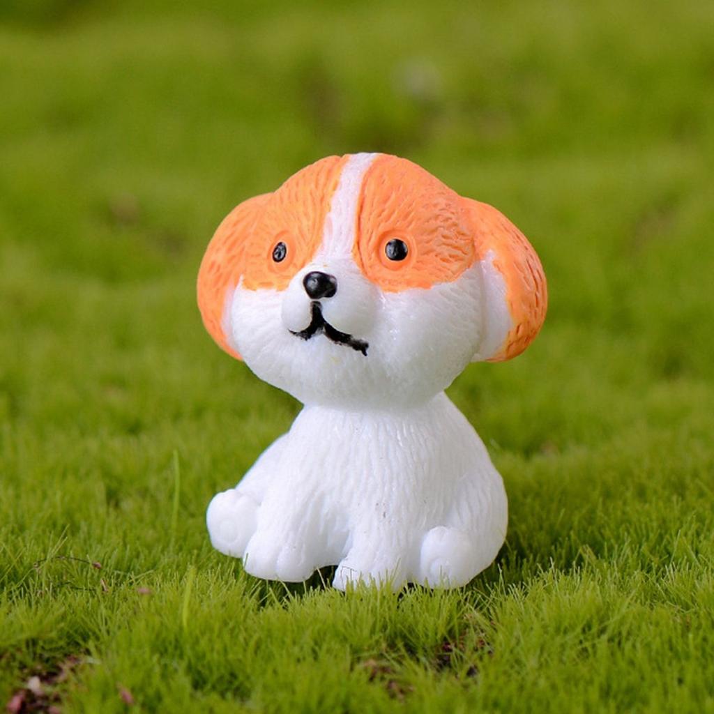 Home Decor Cute Mini Resin Puppy Statue Figurines Cake Decoration Animal Miniature Dog Ornament