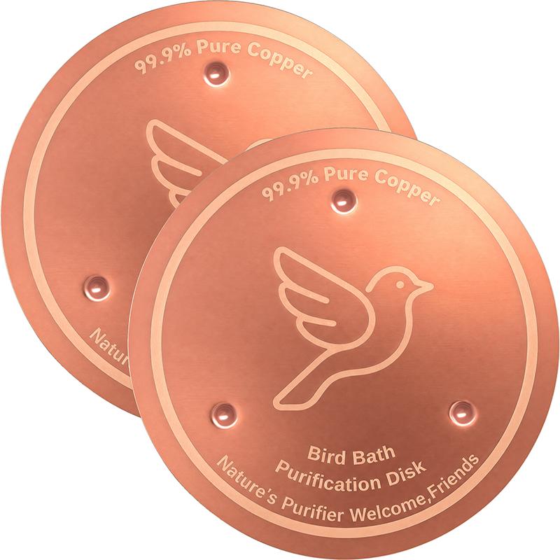 Bird Bath Copper Disk, 0.6mm Thick with Stable Triple-Point Support, All-Season Use, Universal Fit for Outdoor Birdbath