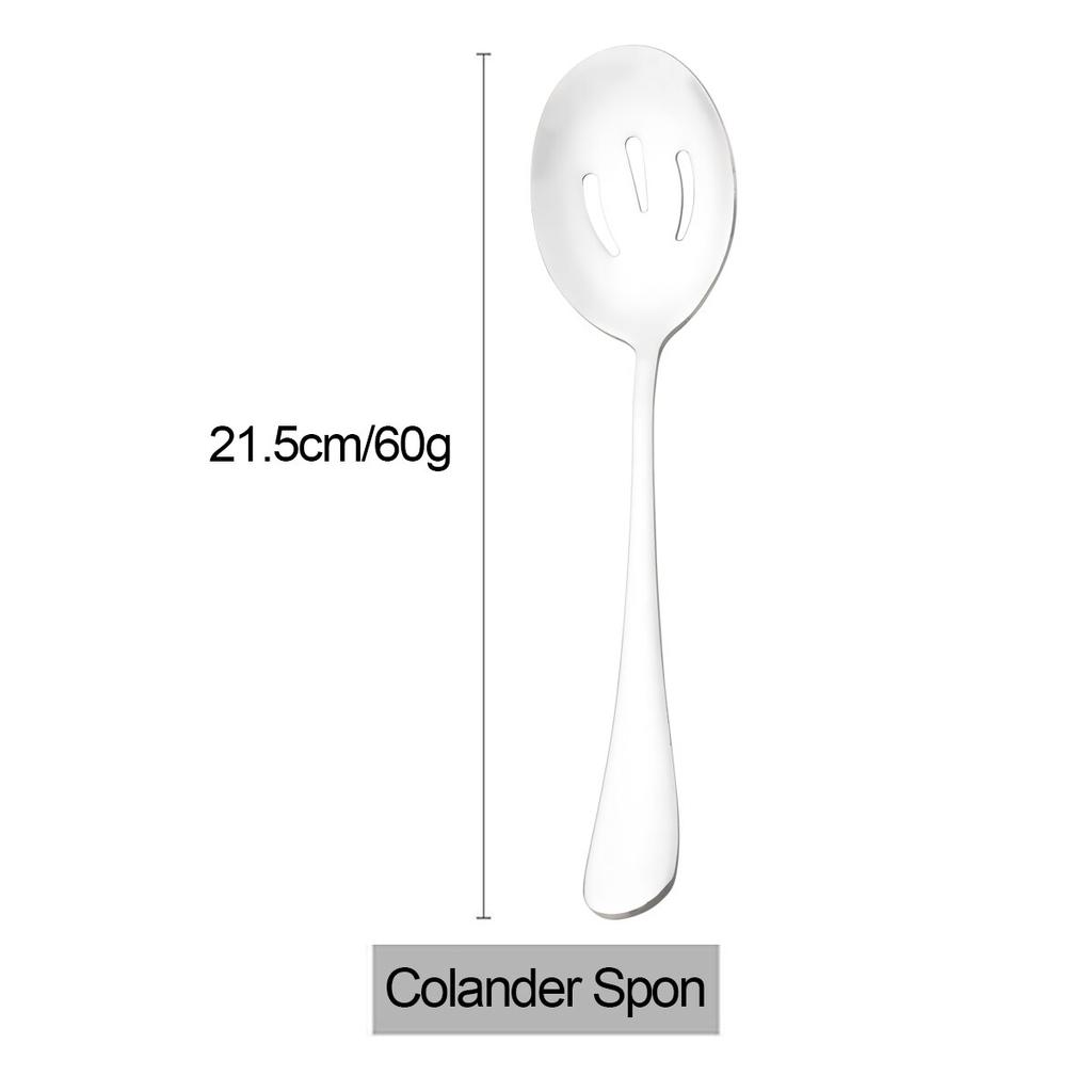 1Pc Serving Spoon Set Stainless Steel Hot Pot Spoon Colander for Dinner Household Public Dinnerware Slotted Spoon Kitchen Tableware