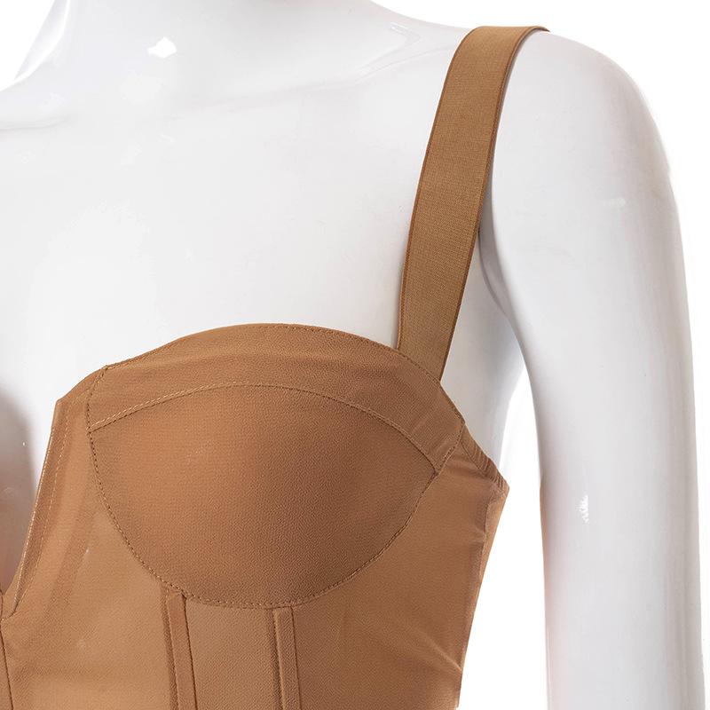 Шифоновый лоскутный женский корсет на бретелях, укороченный топ, майки, прозрачная уличная одежда для вечеринок, клубов, фестивалей, летняя одежда