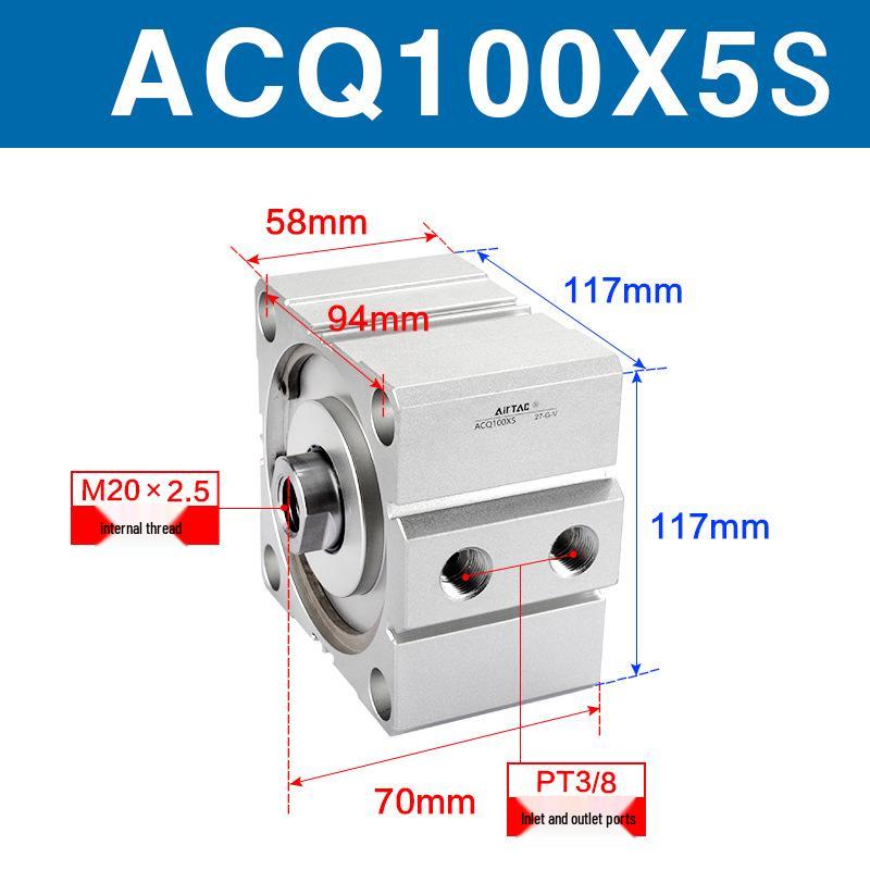 Тонкий цилиндр Airtac с высоким усилием серии ACQ (Размеры: 100/80X10-50SB)