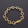 Full Zirconium Peach Heart Bracelet Accessories Show Temperament and All-match Women's Jewelry
