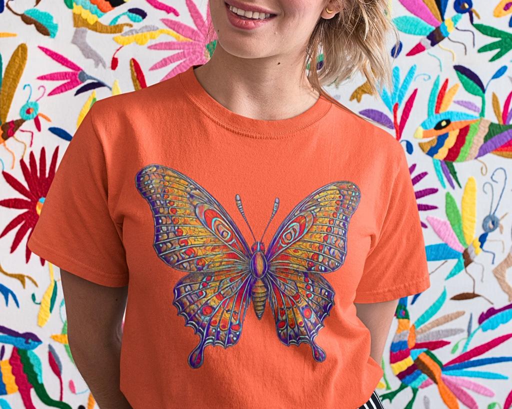 Butterfly Wings Graphic T-Shirt: Colorful Nature Tee