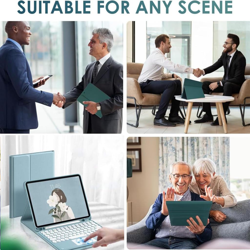 Чехол-клавиатура Fire HD 10 Чехол-клавиатура Fire HD 10-го поколения с тачпадом Круглые клавиши Fire HD 10 Модель 2023 Цветовая схема клавиатуры Магнит