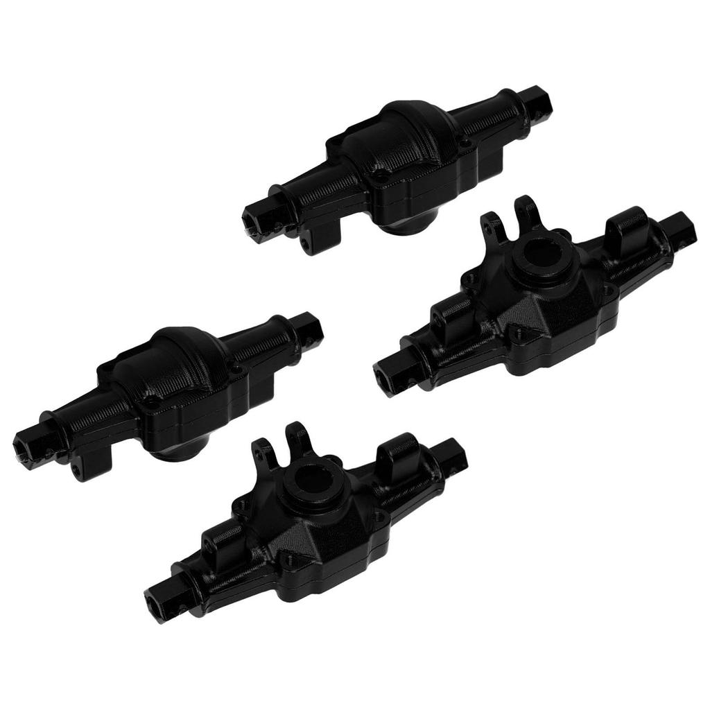 RC Front Rear Axle Housing Set Aluminum Alloy RC Axle Shell Upgrade Parts for FCX24 1 24 Crawler 6.2cm Black