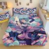 Anime Hatsune Miku Creative Peripherals Duvet Cover Merry Bedding Set Queen King Full Size for Holiday Bedroom Teens Women Gifts