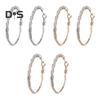 1 Pair Women Hoop Earrings Copper Earrings with Cubic Zirconium Inlay Female Ear Jewelry Valentine's Day Birthday Gifts for Wife Girlfriend Her