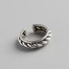 Korean Dongdaemun Heavy Industry Sterling Silver Three-layer Twisted Personality Creative Classic Simple Open Women's Ring