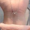 Smart Necklace Female Niche Design 1 Carat Imitation Moissanite Pendant Collarbone Chain