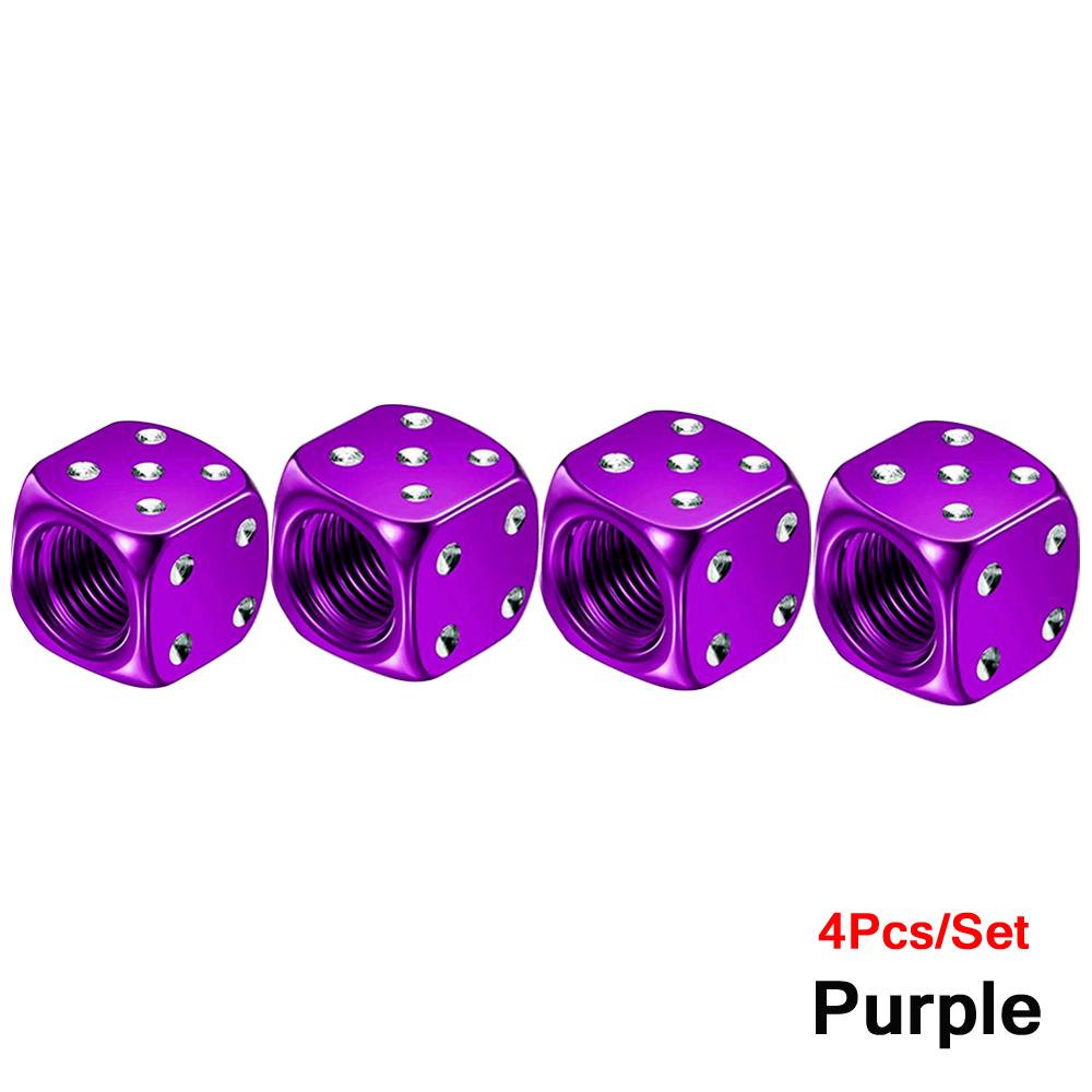 Алюминиевые колпачки для вентилей шин Dice, пылезащитные колпачки для автомобильных, грузовых, мотоциклетных, велосипедных, для вентилей Dice, стержней колес, покрышек, стержней колес, воздушных клапанов, пылезащитный колпачок