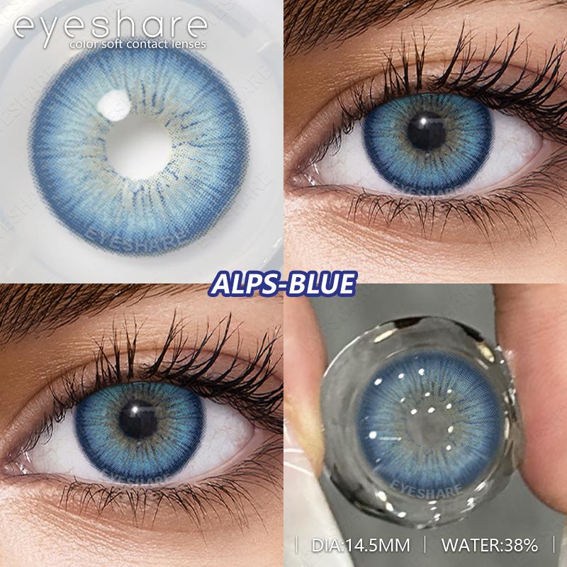 2Pcs Natural Green Colored Contacts for Eyes Blue Lenses Brown Eye Contacts Yearly Lens Makeup Gray Pupils Use for Eye